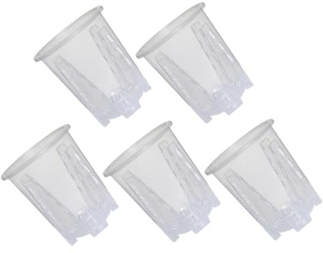 BESPORTBLE Lot De 5 Pots De Fleurs pour Orchidées Phalaenopsis Transparents avec Trous De Drainage pour Pépinière Jardinière Transparente Petits Pots en Polypropylène Transparent