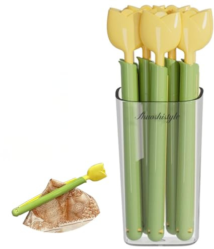 Junvaia 5 Stück Tütenclips Verschlussclips mit Blumenform, Tütenclips Verschlussklammern für Lebensmittelaufbewahrung mit magnetischer Aufbewahrungsbox, für Küche Aufbewahrung & Organisation Zubehör