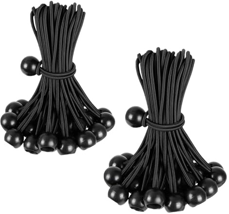 30 Stück Planenspanner,10cm Spanngummis mit Kugel,Gummispanner Zeltgummis für Campingzelten Banner Überdachungen Planen Zelt, Expanderschlingen Gummischlaufen für Planen(Schwarz)