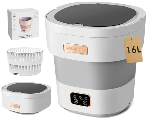 Portable Washing Machine,Mini Washer 16L Upgraded With Spin Basket 3 Modes Deep Cleaning for Underwear,Baby Clothes,Shirt,Small Delicates