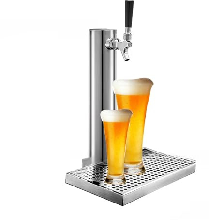 GAOAZHEN draft beer tap tower dispenser self closing single beer faucet stainless steel kegerator tower kit with drip tray for outdoor gatherings bars restaurants