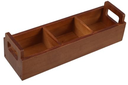 MAGICLULU Caja Organizadora de Madera con Compartimentos y Asa Portátil para Bolsitas de Té y Café Almacenamiento Práctico para Cocina Oficina y Viaje