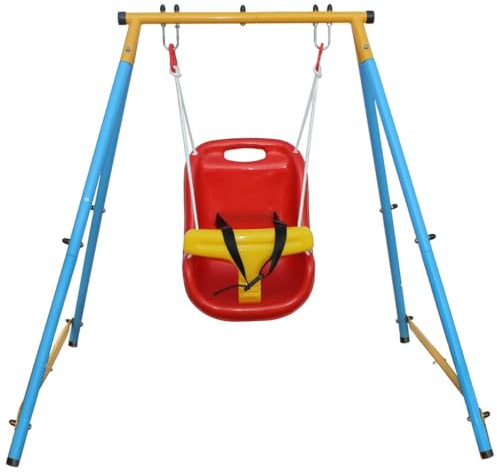 Kids Swing Set, 3-in-1 Swing Set for Toddler, Children's Safety Swing Set - Heavy Duty A-Frame Base for Backyard Garden Park Playground Outdoor play Equipment