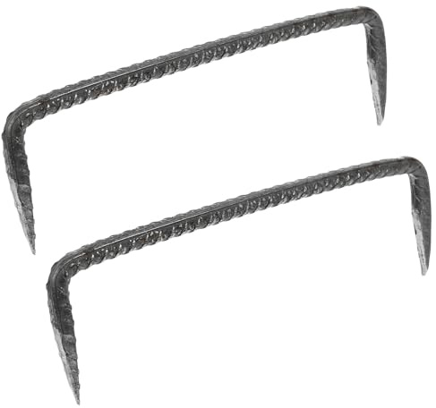 OFFSCH 2 pièces Clous de Fixation Acier Pointes Doubles Clous Robustes pour Menuiserie et Travaux Bois Adaptés Cloueuse et Usage Professionnel