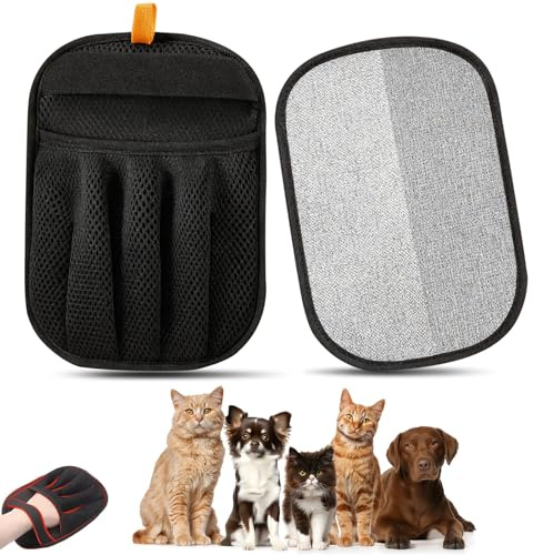 Fell Magnet Handschuh, 2 Stück, Tierhaarentferner für Hunde & Katzen | Doppelseitig, Antistatisch, Wiederverwendbar, Atmungsaktiv, Für Sofa, Kleidung und Auto