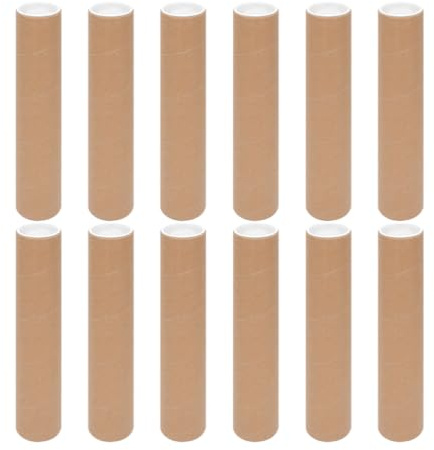 Supvox 12 Stück pack Kraftpapier Posterröhren mit Deckel 5x30cm Aufbewahrungs und Versandhülsen für Poster Zeichnungen und Dokumente