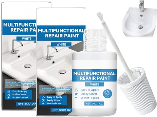 ZLXFT Pintura para Reparación de Baño,2pcs Pintura para Bañera Blanca y Cerámica,Pintura de Retoque para Pared,Pintura Blanca Repara Pequeños Defectos en Bañeras,Pinturas Para Bañera Blanca