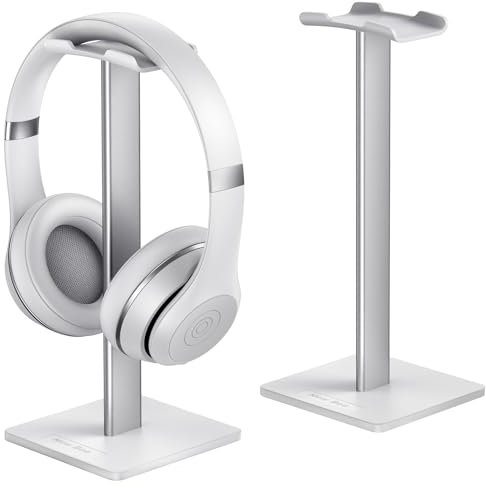 New bee Universal Headset Stand for Over Sennheiser Headphones Sony, Audio-Technica, Bose, Shure, AKG, Gaming Headphones and Display Headphones, Aluminium + TPU + ABS, White