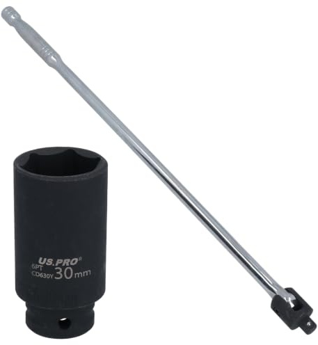 AB Tools 1/2 Drive 24 Breaker Power Knuckle Bar with 30mm Metric Deep Impact Socket