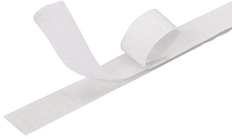 Adhesive Hook and Loop Tape, Self Adhesive Sticky Tape - Heavy Duty Reusable Double Sided Sticky Back Fastening Tape White 5cm-2m