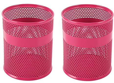 EasyPAG 2 Stück Metall Schreibtisch Organizer Stiftehalter Stiftköcher Makeup Pinsel Halter Utensilienschalen Büro Organisation Zubehör Ablage,Rosa