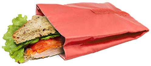 NERTHUS Bolsa para Sandwich Reutilizable roja, ecológica, Adaptable, facil de Limpiar y Apta para Lavadora, Coral, 10,5x14x18,5 cm (FIH 737)