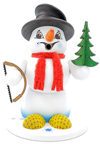 Kuhnert - Erzgebirgische Holzkunst Räuchermann Räucherfigur Schneemann 19cm - Baummauser