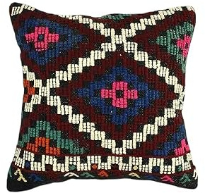 kelim kissen 40x40 cm handgefertigt kelim kissenbezug orientalische kissen kopfkissen viereckig dekorative bohemian kissenhülle dekokissen sofakissen zierkissen code 3689