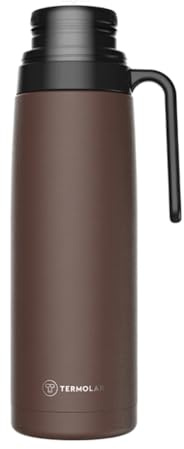 TERMOLAR - Termo R-EVOLUTION 1L con Pico Cebador para Mate y Asa | Termo Acero Inoxidable 304 | Retención Térmica 20H Calor / 36H Frío | Botella Aislante de Viaje Premium para Café o Té (Bronze)