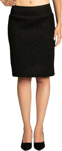 Caspar RO031 Damen Winter Bleistift Wollrock Knielang