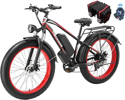 YinZhiBoo Electric Bike for Adults, 2000W Peak Motor E Bikes, 26 Fat Tire Electric Mountain Bike, 32 MPH Electric Bicycle, 48V 17.5Ah (840Wh) Removable Battery, UL2849 Certified
