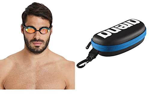 Arena Airspeed Mirror Anti Beschlag Unisex Wettkampf Schwimmbrille für Erwachsene, Schwimmbrille mit Breiten Gläsern, UV-Schutz, 3 Austauschbaren Nasenstegen, Air-Seals Dichtungen