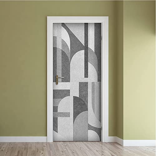 CREARREDA Adesivi per Porte in PVC Premium, Door Cover, Grigio Vintage, Applicazione Facile e Senza Bolle, Rivestimenti per Porte da Interno 83 x 210 Rifilabili, 20177