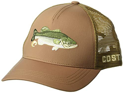 Costa Del Mar Unisex Adult Bass Stitched Trucker Hat, Working Brown