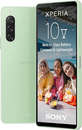 Sony Xperia 10 V (5.000-mAh-Akku, 6,1 Zoll 21:9 Wide OLED, Dreifach-Objektiv, Leicht & Kompakt, 3,5 mm Audio-Klinke, Android 13, IP65/68) 24+12 Monate Garantie [Amazon Exklusiv] Mint