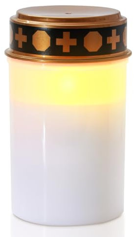 Homemory LED Grave Candle, 7 cm x 12.5 cm, White IP44 Waterproof Outdoor Flameless Candle Light with Timer, Battery Operated