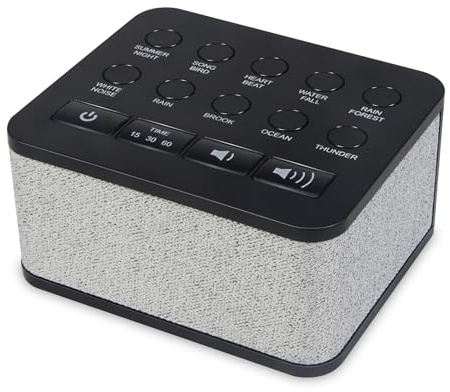 BIGMONAT Portable White Noise Machine avec 10 Sons Apaisants Naturels de Haute Qualité avec Mémoire et Fonction de Chronométrage Pour Les Bébés,Enfants,Adultes et Voyages de Bureau à Domicile,Noir