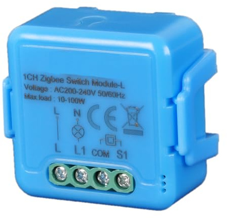 Anvek ZigBee Mini interrupteur intelligent à 1 voie pour module relais, pas de conducteur neutre nécessaire, commande vocale avec Alexa et Google Home, application Smart Life (1)