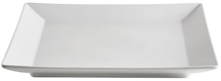 METRO Professional Platos llanos de cerámica de gres, 18 x 18 cm, cuadrados, blancos, juego de 6 unidades, aptos para microondas y lavavajillas, apilables