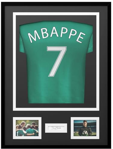 Avalo Cornice per oggetti in alluminio – Incorniciatura maglia da calcio – 3D Box Frame – 60 x 80 cm – Nero – Maglia incorniciata in cornice