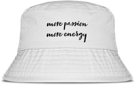 Prozente Momente More Passion More Energy - Fischerhut | Anglerhut | Sonnenhut | Sommer | Malle | lustige Sprüche | OneSize | Malle | Urlaub | Weiß
