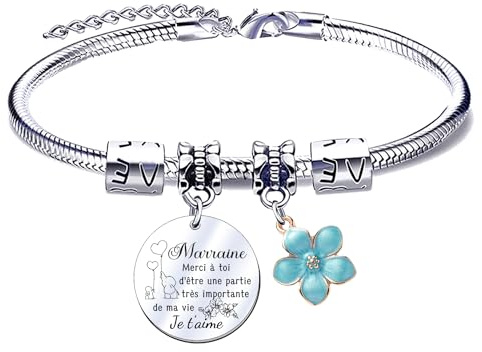 JRZDFXS Bracelet Marraine - Cadeau D'anniversaire, Baptême, Noël