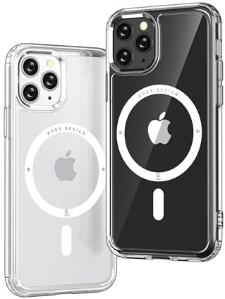ONES Magnetisches HandyHülle für iPhone 11 Pro, Kompatibel mit MagSafe, Militärnorm Schutz Dünne Hülle, Vergilbungsbeständig Kratzfeste Rückseite, Extrem Haltbarkeit Schutzhülle, Klar