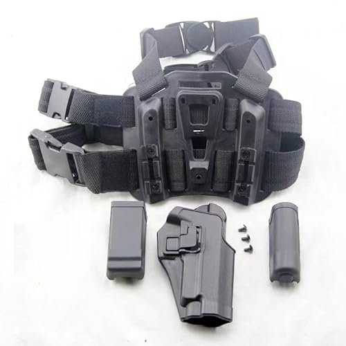 ANSNOW Taktisches Holster Für Das Rechte Bein Mit Paddelgürtel Für Die Rechte Hüfte Mit Magazintaschenlampe Colt 1911 M1911/Schwarz