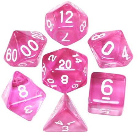 TMAOZW Würfelset 7-teiliges Würfelset, polyedrisch, D4, D6, D8, D10, D10%, D12, D20, buntes Zubehör, geeignet for Würfel, Spielpartys, Hauspartys, Abendessen farbige Würfel(21)