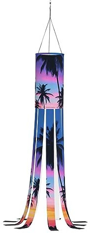 GSGCSBYMLG palm trees printed Halloween windsock Halloween decorations with lights for garden party decorations