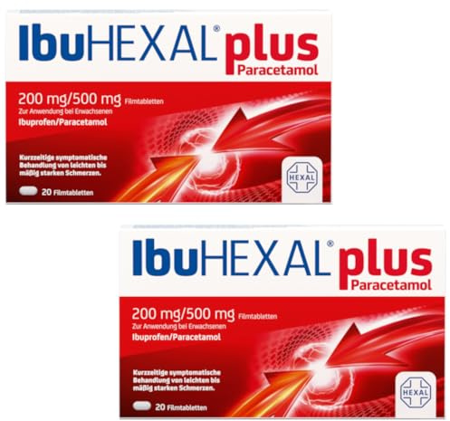 IbuHexal plus Paracetamol 200mg/500mg Filmtabletten Doppelpack 2x 20 Filmtabletten