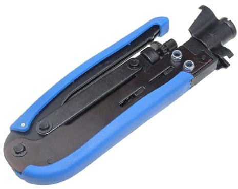 Crimpadora de cable de TV, herramienta de compresión coaxial | Alicates de crimpado de alambre multiusos ergonómicos | Herramienta de crimpado de alambre portátil, herramienta manual resistente al