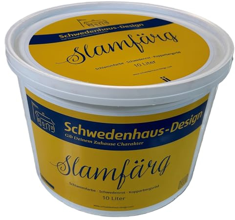 PrintGreen! Slamfärg Schwedenrot Fassadenfarbe by Kulturhantverkarna 5,0 Liter Eimer (Schwedenrot Kopparbergsrot)