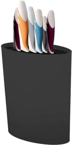 CROWNSHOP Fibre Knife Holder Knife Block Universal Oval-Shaped Knife Stand Knife Holder Without Knives for Ceramic Knives Steak Knives Vegetable Knives Up to 12 Knives