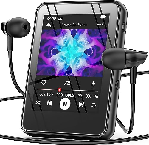 MP3 Player with Bluetooth and Speaker, 32GB Touch Screen, Portable Music Player with FM Radio, Expandable Memory, Easy to Use Hi-Fi Sound, Lightweight Audio Player for Kids