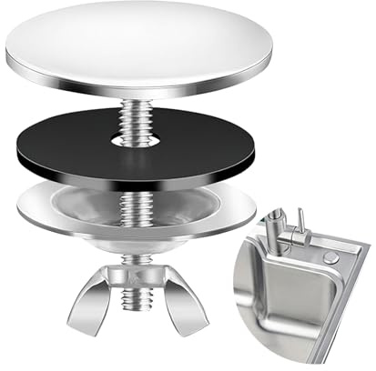 Spülbeckenlochabdeckung, Edelstahl-Spülbeckenabdeckung, 6 cm, silberfarbene Wasserhahnloch-Stopper, Blindkappe