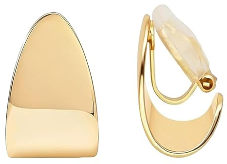 GUOYOU Clip Ohrringe 14K Ohrclips Damen Ohne Ohrlöcher Leicht und Stressfrei Ohrclips Gold Luxus der Spitzenklasse Ohrringe Ohne Ohrloch für Frauen Freundin Mama Mädchen Geburtstagsfeiern
