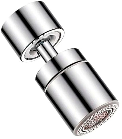 360° Swivel Tap Faucet Aerator, 2-Flow Faucet Tap Aerator, Tap Faucet Attachment Spray with Dual-Function 2 Sprayer, for with Adapter Kit (Silver)