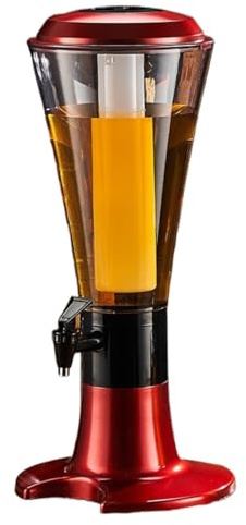 TOTIKI Dispensador De Cerveza Dispensador De Bebidas con Tubo De Hielo For Enfriar Bebidas En El Hogar O En El Bar Dispensador Bebidas(Rot)