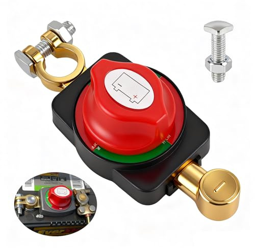 Batterietrennschalter Batterie Trennschalter 12V 48V Auto Hauptschalter | Batterieschalter Hauptschalter Wasserdicht, Batteriehauptschalter für Auto Motorrad LKW Marine Boat Caravan Bus Boot Reisen