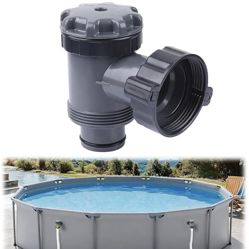 HAOBIN Valve d'arrêt 1-1/2 de rechange pour pompe filtrante Intex Bestway de piscine | Valve à piston de rechange pour Coleman, avec raccord de tuyau pour l'entrée et la sortie, accessoires de piscine