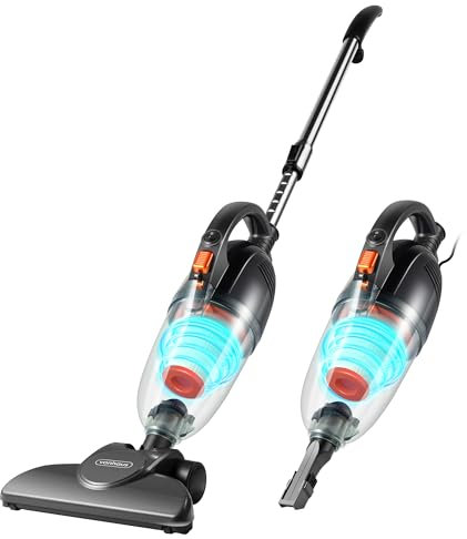 VonHaus Stick Vacuum Cleaner 800W 17000Pa Corded – 2 in 1 Upright & Handheld Vacuum Cleaner with Lightweight Design, HEPA Filtration, 1.3L Dust Tank, Crevice Tool & Upholstery Brush - Grey