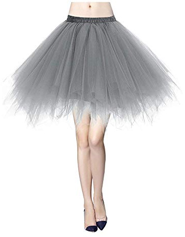 Karneval Damen 80er Puffy Tüllrock Tütü Röcke Tüll Petticoat(MEHRWEG)