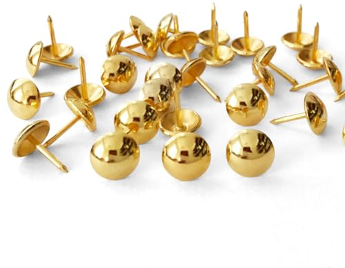 500 Stück pro Packung: D11 mm x L 17 mm Sofa Polster Tacks Holz Möbel Dekorative Tacks Hobnail Daumennagel Heimwerker Polsternägel, LDPD11500, gold